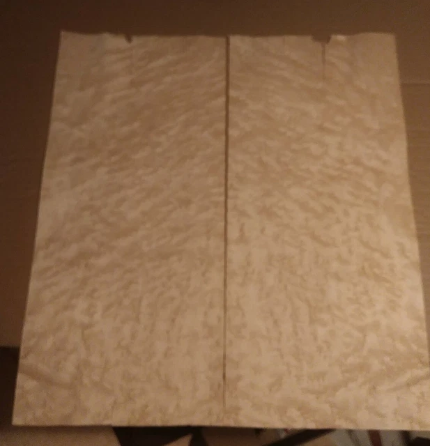 Birdseye maple veneer 20" x 9 1/4 each 2 pcs luthier guitar buckled flame cracks Birdseye maple veneer 20" x 9 1/4 each 2 pcs luthier guitar buckled flame cracks