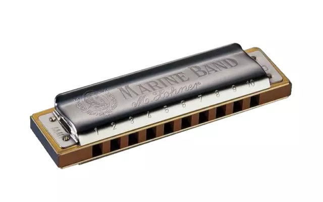 Hohner Armonica Marine Band 1896 Bb in Sib a 20 Voci Diatonica Custodia Legno