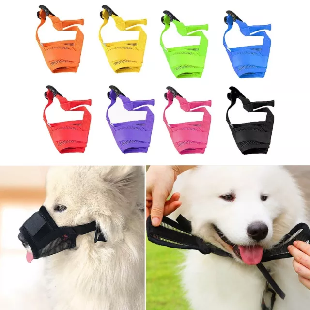 Nylon Adjustable Pets Dog Bark Bite Soft Mouth Muzzle Grooming .Anti Chewing Out