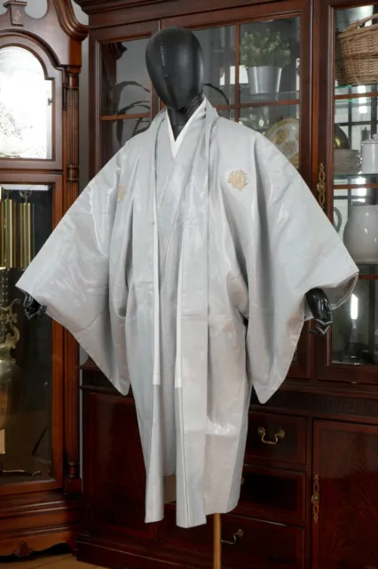 Dear Vanilla Japanese Silk Kimono/Haori Ensemble Set Men's Authentic Vintage