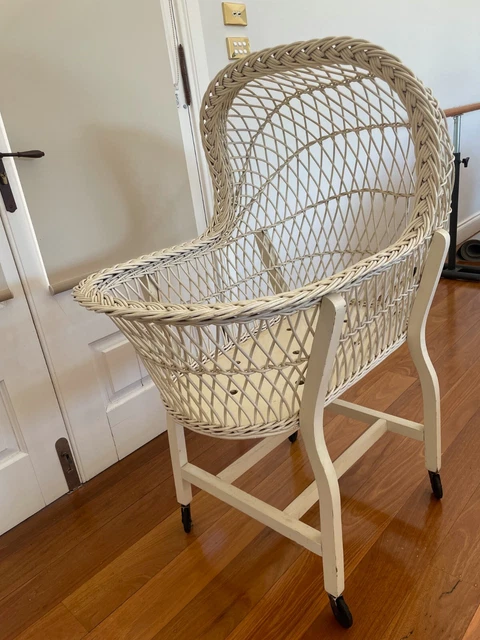 Antique wicker sales bassinet with stand
