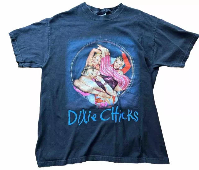 Vintage Y2K 2000 The Dixie Chicks Fly Tour Black Concert Tshirt Size XL