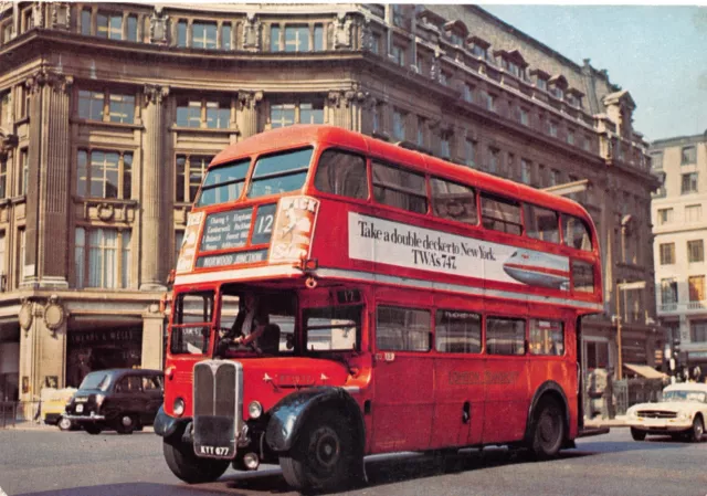 Old Bus  Postcard Rt Type Bus Oxford Circus  Large Size Unused Very Good Mint