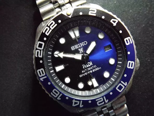 SEIKO PLONGEUR AUTOMATIQUE, NOIR/BLEU PADI/PROSPEX, BATMAN GMT personnalisé  7002-7000 date EUR 121,77 - PicClick FR