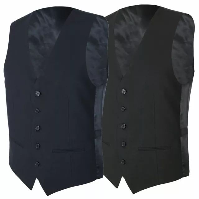 Panciotto Uomo Elegante Cerimonia Blu Nero Classico Smanicato Per Abito