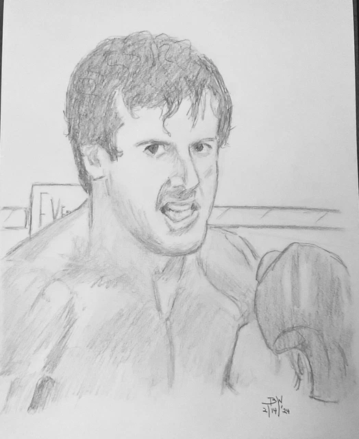 ROCKY PENCIL DRAWING 11X14 Sylvester Stallone Original Portrait Sketch ...