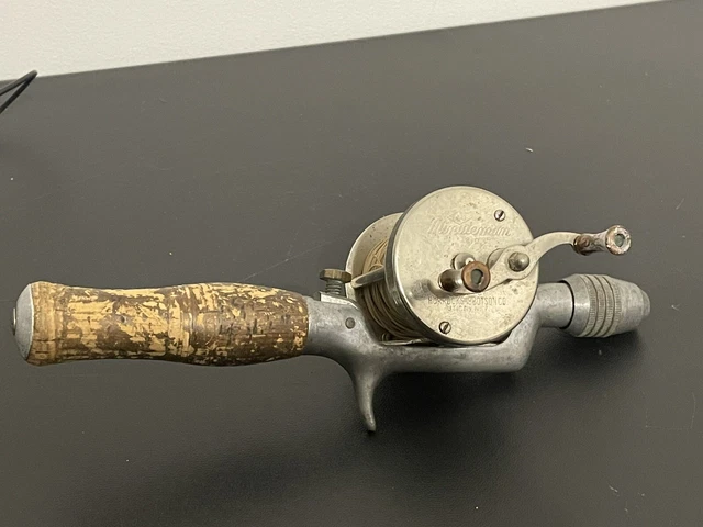 Moulinet De Pêche Vintage Horrocks-Ibbotson Minuteman 1810 - Fonctionnel Avec Poignée De Canne
