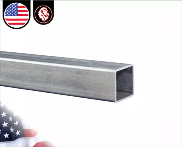 1-1/2" Galvanized Square Steel Tube - 16 gauge - 11" inch long