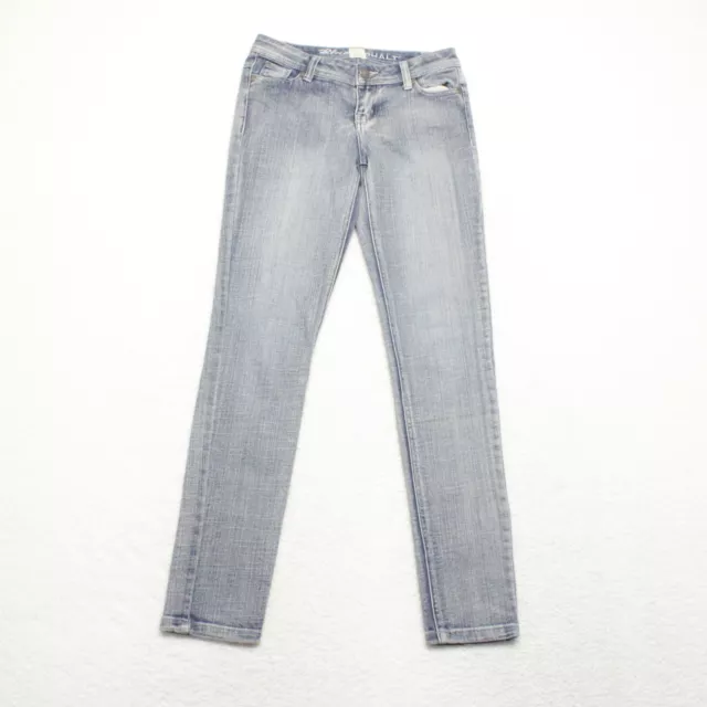 Blue Asphalt Women's Juniors Size 1 Blue Skinny Leg Low Rise Stretch Denim Jeans