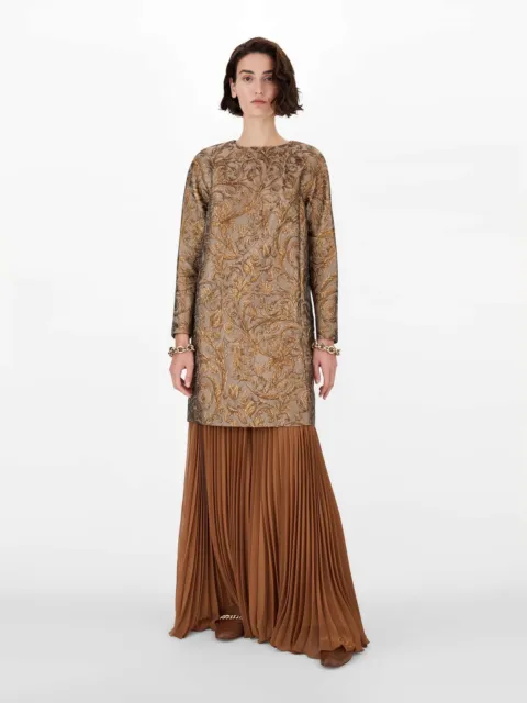 Max Mara brown jacquard lamé dress I 40 UK 8 US 6 $ 1,350.00