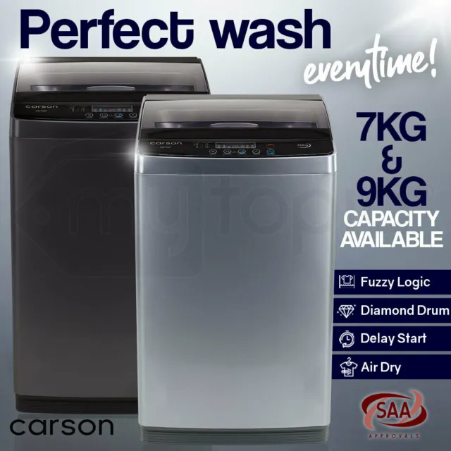 CARSON Top Load Washing Machine Laundry Automatic Washer Dry LED Display 7KG 9KG