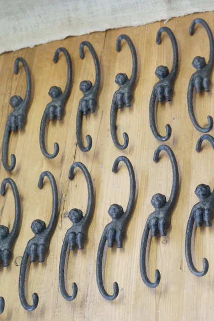 12 Large Monkey Hooks Plant Cast Iron Hook Hanger Kettle Hook Japanese Decor