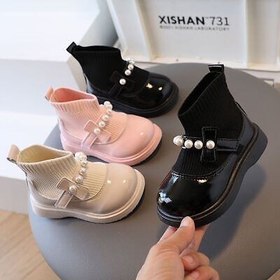 Kid Ankle Boots Girls Princess Warm Boots Toddler Chelsea Fur Lined Casual Shoes