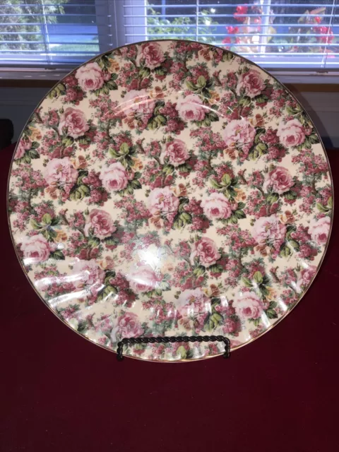 Royale Garden Staffordshire  Pink Rose Chintz  Dinner Plate(s) EXC.