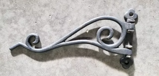 Black Cast Iron Wall Mount Swivel Plant Hook 9.5" Long, Bird Feeder Hanger.