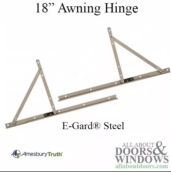 Truth 13.15  Awning Window Hinge and Track, Pairs 18" - E-Gard® Steel