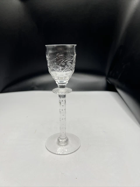 Vintage Tiffin Byzantine Etched Clear Wine Water Goblet Glass