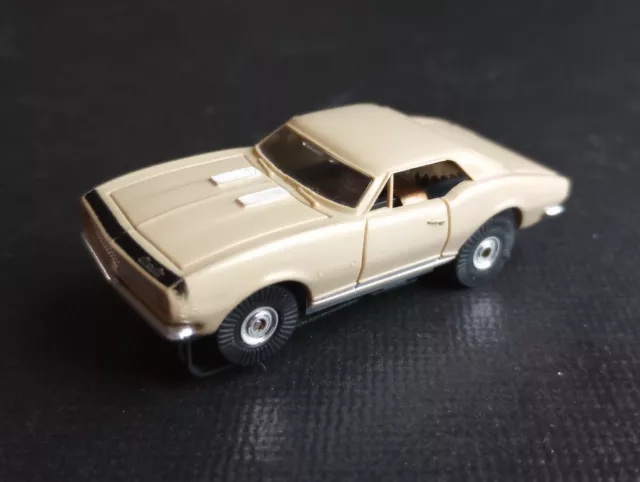 Original Aurora Tjet #1388 Tan/Black Camaro Slot Car Lightly Used