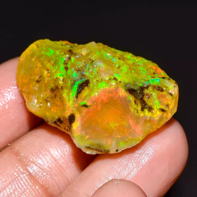 Ethiopian opal rough Welo Feu Noir Brut Opale Cristal Pierre Précieuse 33 CT