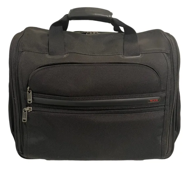 TUMI 17" x 14” x 8” Wheeled Alpha Briefcase Carry On suitcase Black 22051D4