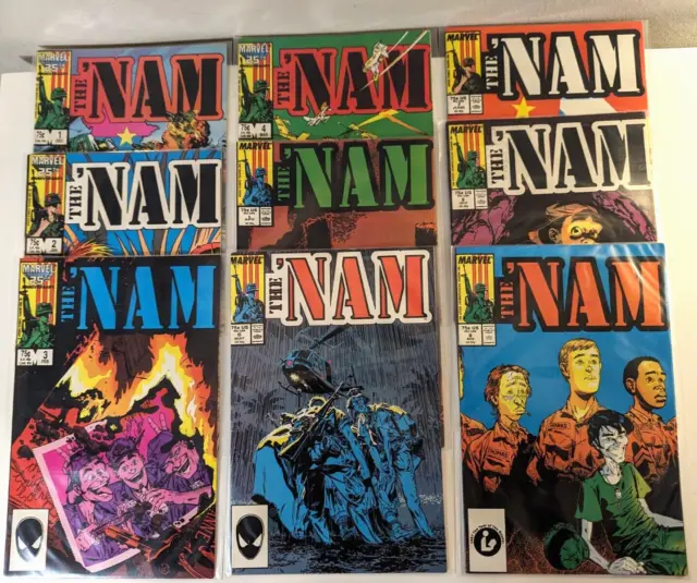 Vintage Marvel Comics - The 'Nam - Issues #1-9 - 1986 - VGC!