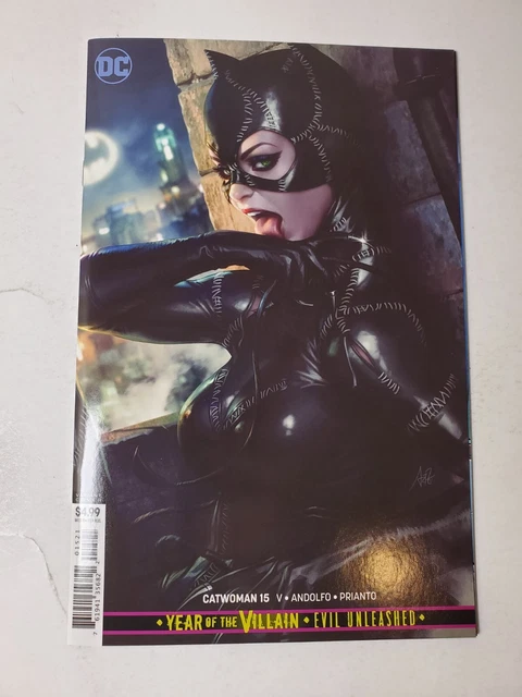CATWOMAN #15 B Stanley Lau Artgerm Animated CARD STOCK Variant Batman Returns NM