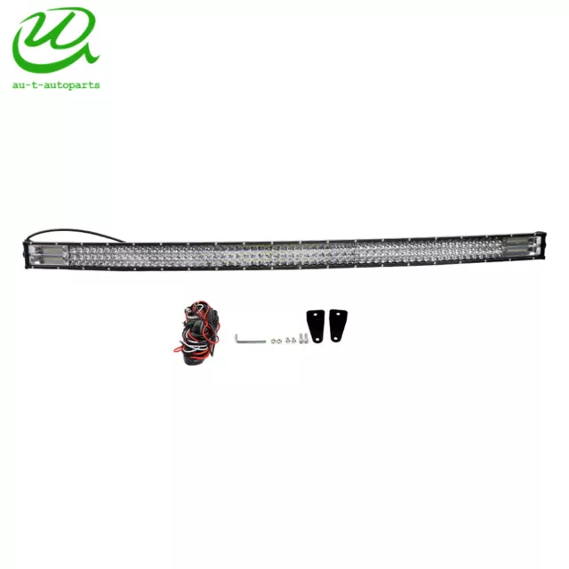 NEW 50 Inch Curved  Led Light Bar Spot Flood Combo Driving Offroad 4WD Truck Suv 2