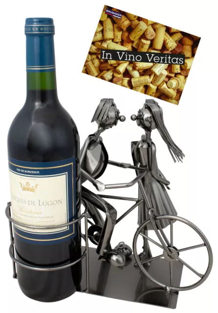 BRUBAKER Couple avec Vélo Porte-bouteille de Vin en Métal - Idée Cadeau