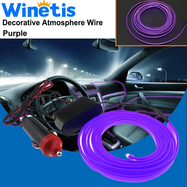Purple EL Wire ICE BLUE Cold light Neon Lamp Atmosphere Light Unique Decor 2m