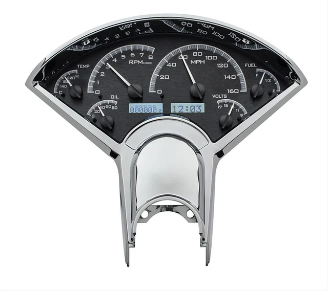 Dakota Digital VHX-55C-K-W - 1955-56 Chevy Car VHX Series Gauges - Black/White