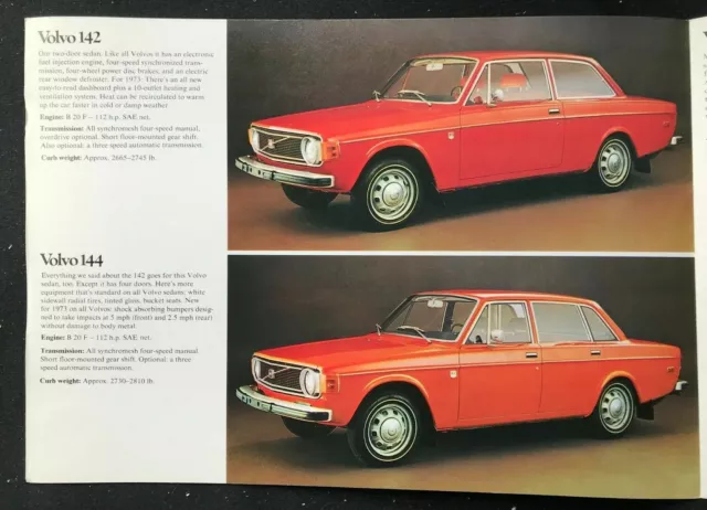 1973 VOLVO Full Line - 142 144 145 164E 1800ES - Color Sales Brochure 2