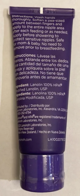 Lansinoh HPA Lanolin For Breast Feeding 1.41 oz  EXP 05/25 2