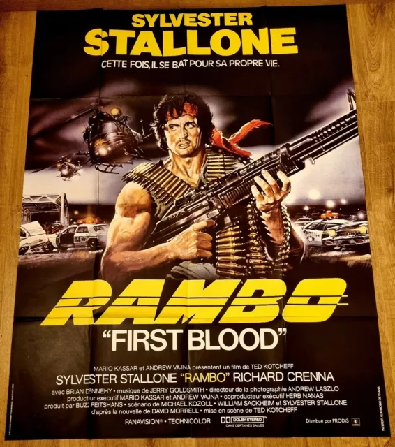 Affiche cinema rambo first blood  120x160 stalonne