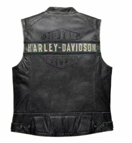 Gilet Harley Davidson Uomo Passing Link Biker Cafe Racer Moto Vera