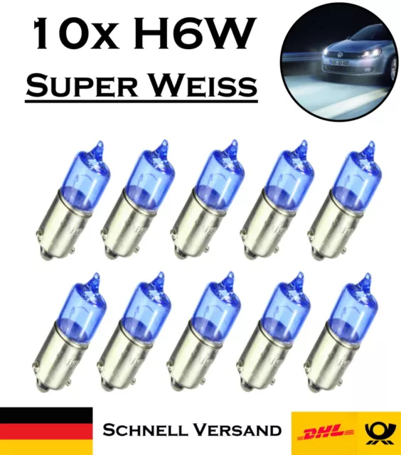 10x Jurmann Trade H6W 12V Original Super Weiß Standlicht Hecklicht Ersatz Lampe