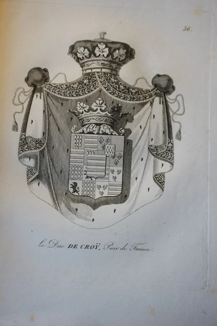 Pince à Cravate Vintage En Métal Doré - Motif Croix Héraldique Blason Armoiries, Occasion Très Bon état