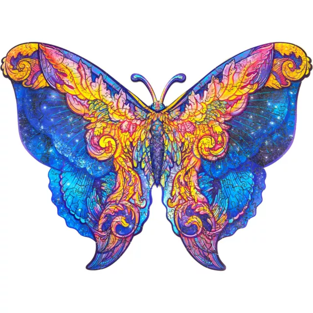 Unidragon Wooden Jigsaw Puzzles "Intergalaxy Butterfly" Wooden Puzzles - M