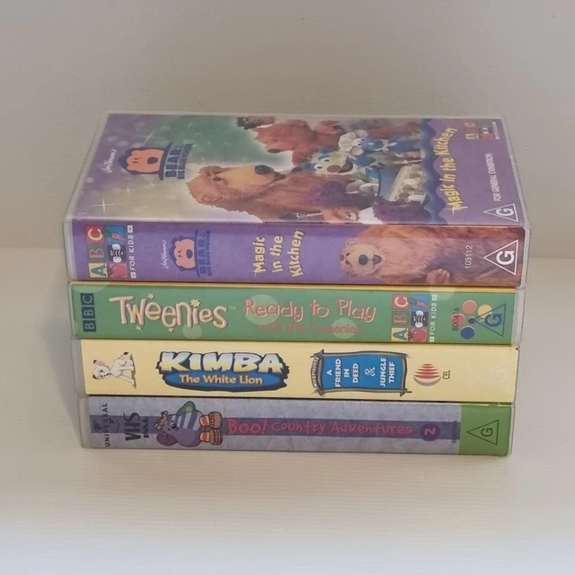 Boo Uk KIDS VHS VIDEO Tape Bundle x 4 - Tweenies, Kimba, Boo, Bear Blue House ...