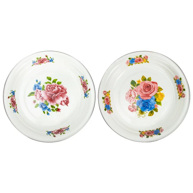 2 pezzi piastre smaltate vecchio stile piatti smaltati piastre smaltate creative