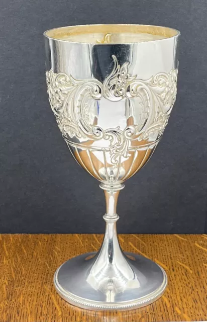 Good quality English sterling silver goblet - chalice Sheffield 1905 3