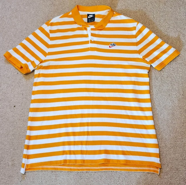 Polo Nike Sportswear Heritage maniche corte - Righe bianche e arancioni - XL