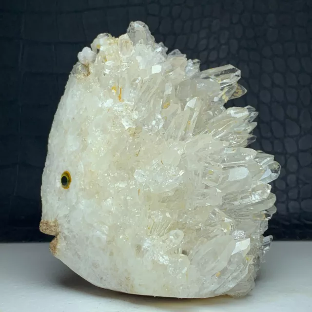 Natural Crystal Cluster Quartz,Specimen Stone,Hand-Carved Crystal FISH.Gift.OH