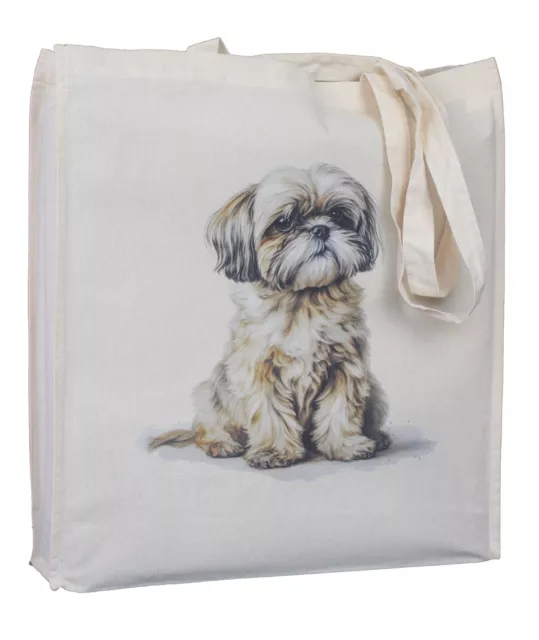 Shih Tzu Puppy Breed of Dog Cotton Bag with Gusset Xtra Space Perfect Gift