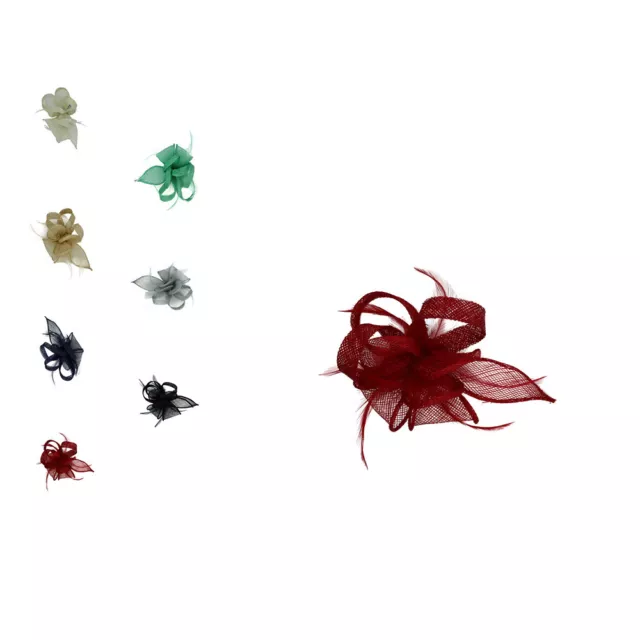 Small Party Flower Feather Wedding Hat Fascinator Brooch Clip Royal Ascot Formal