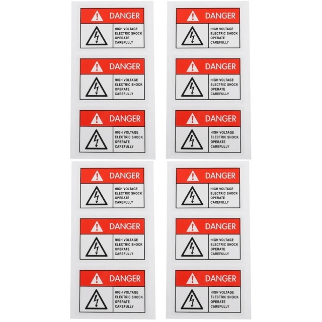 12 pz etichette scosse elettriche indicatore decalcomania scosse elettriche adesivo avvertimento