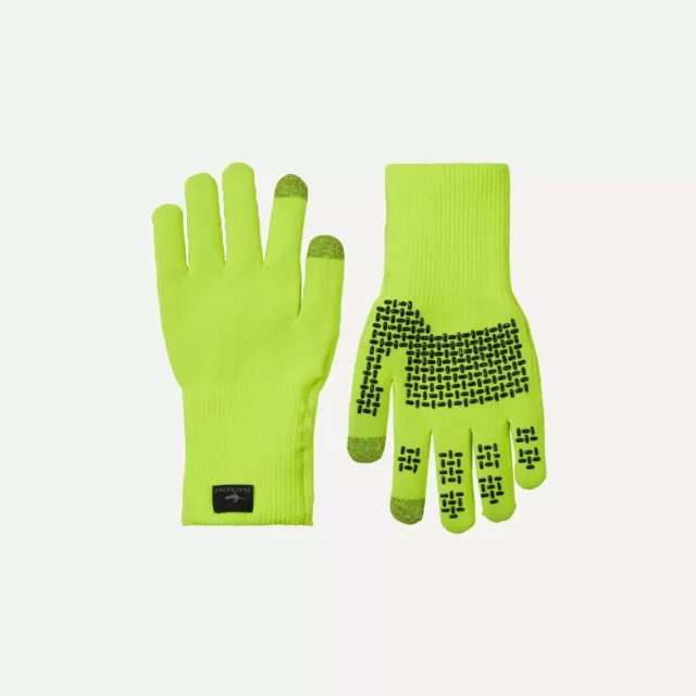 SealSkinz Anmer Waterproof All Weather Ultra Grip Knitted Gloves - Neon Yellow