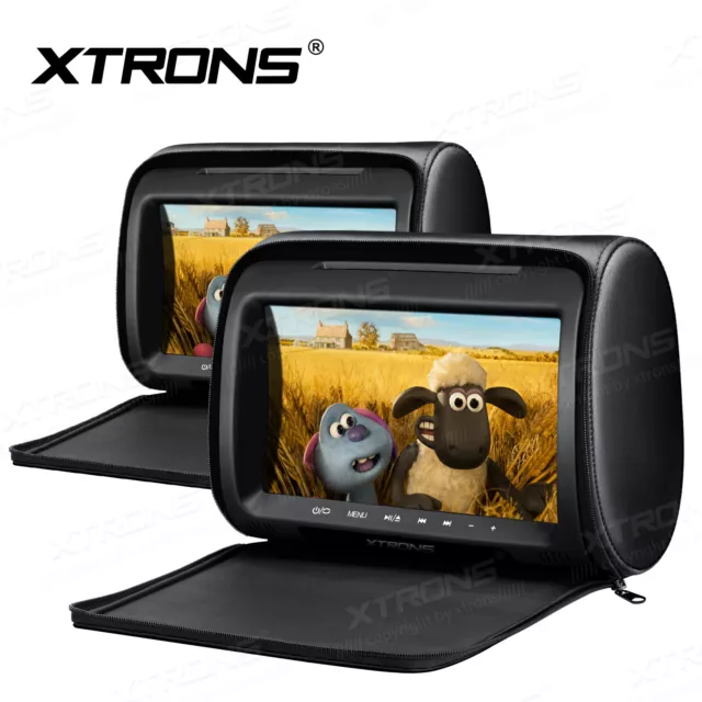 XTRONS 2PCS 9 inch  HD Auto Kopfstütze Monitor CD DVD Player USB SD Car Headrest