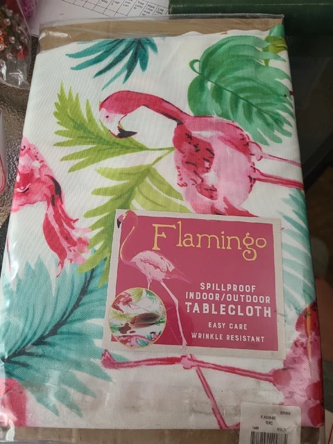 Benson Mills Flamingo Spill proof Indoor Outdoor Tablecloth 70" Round MIPackage
