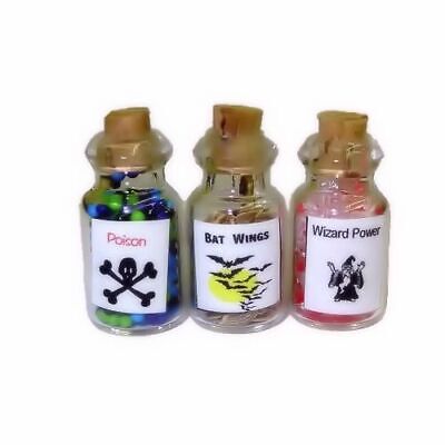 Dollhouse Halloween Bat Wings Wizard Power Poison Magic Potion Bottle Miniature