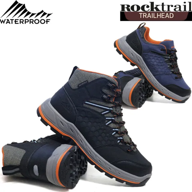 Mens Waterproof Walking Hiking Boots MEMORY FOAM Ankle Running Trainers Shoes